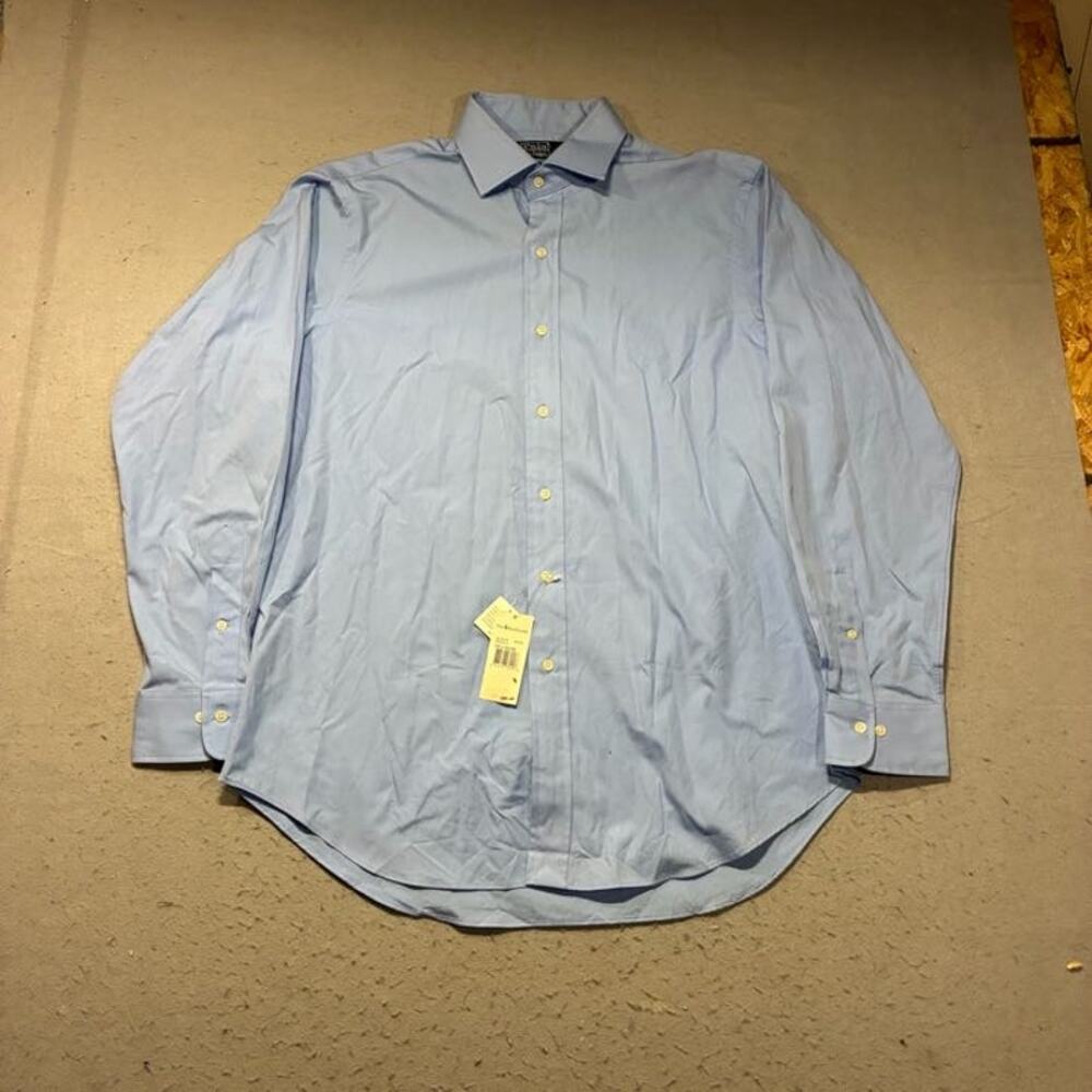 Vintage NWT Poly Ralph Lauren Button Up Regent Shirt Mens 16.5-34/35 Blue
